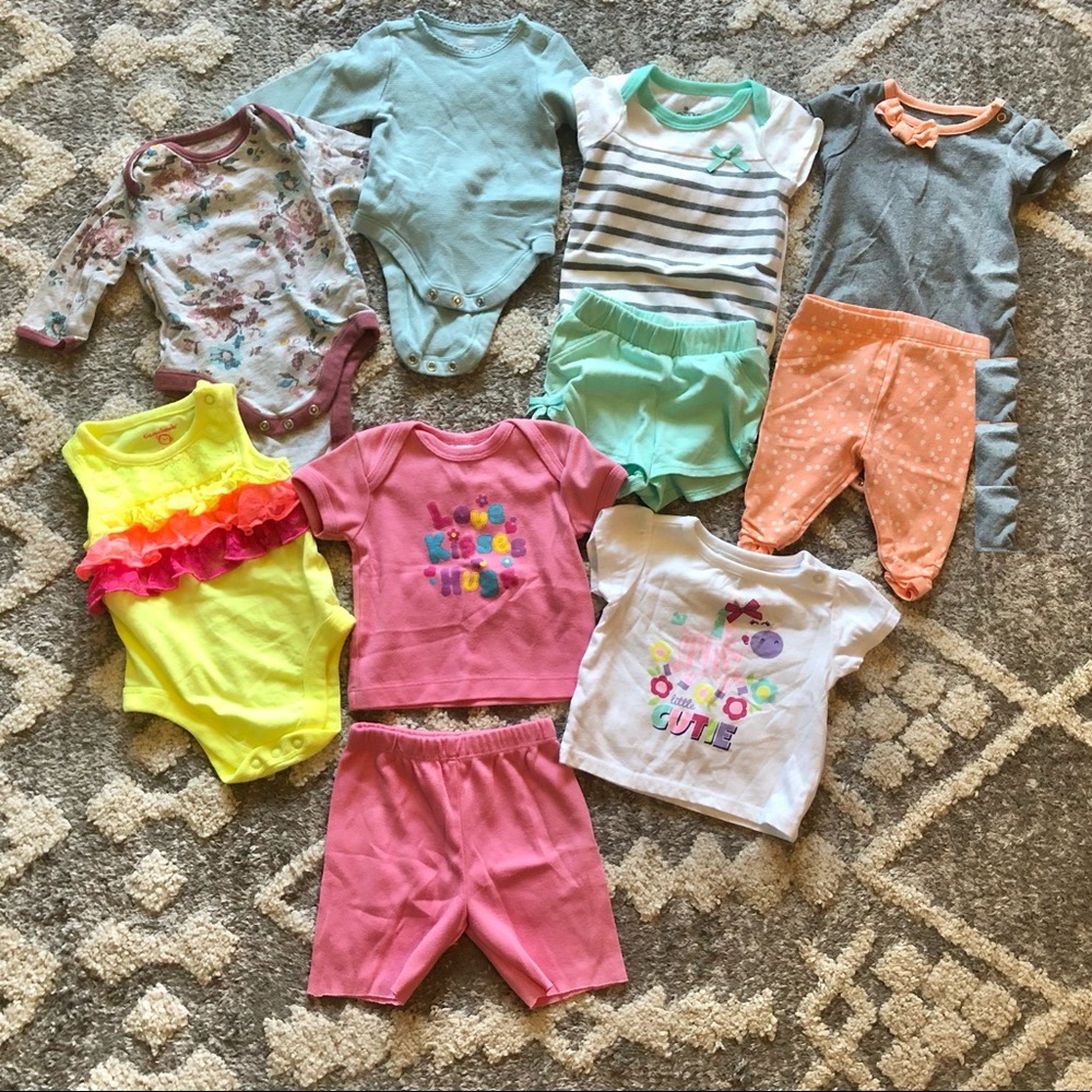 Baby girl bundle of size 0-3 months onesies and outfits